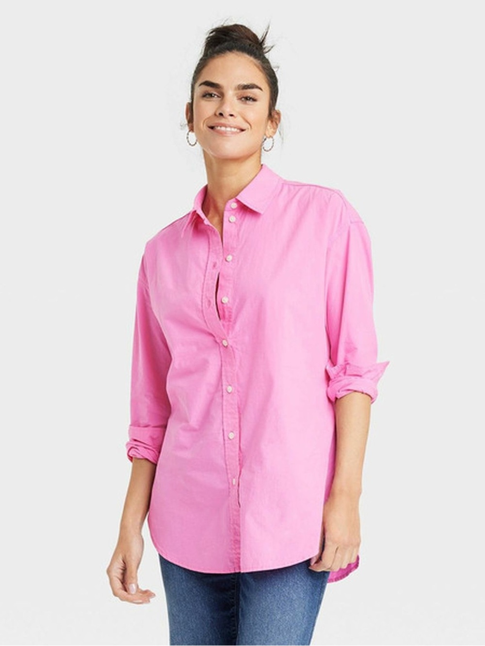 Universal Thread Oversized Light Blue Button-Up Shirt
